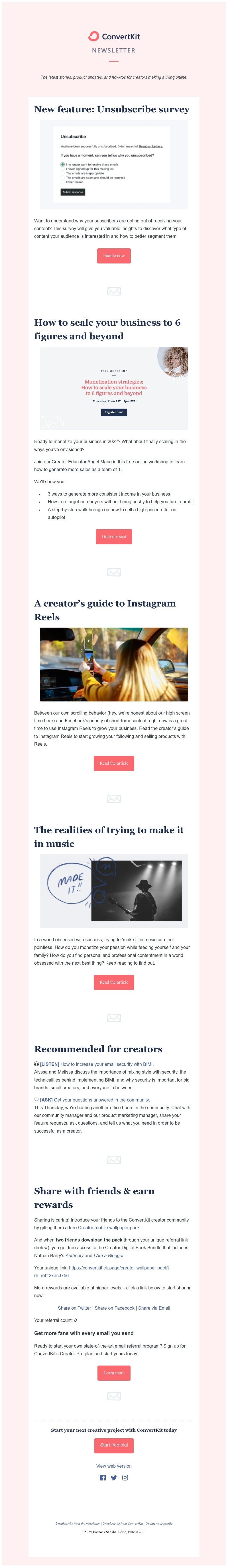 ConvertKit - New feature: Unsubscribe survey