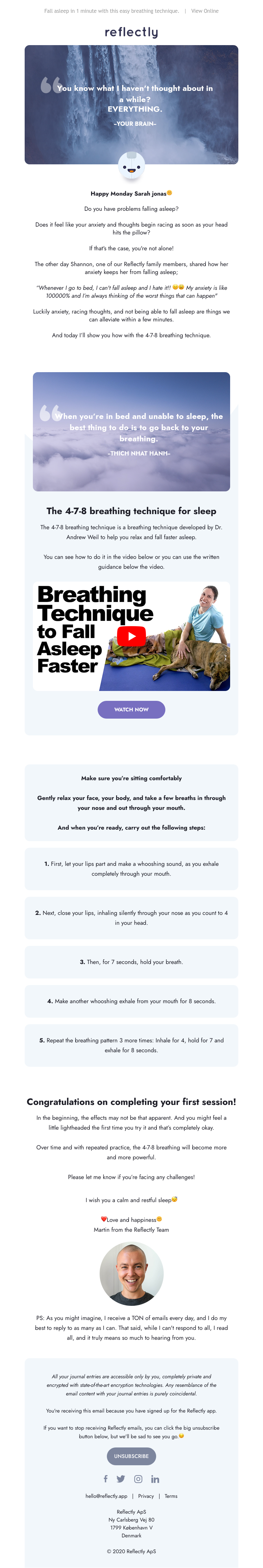 Reflectly - Do you have problems falling asleep?