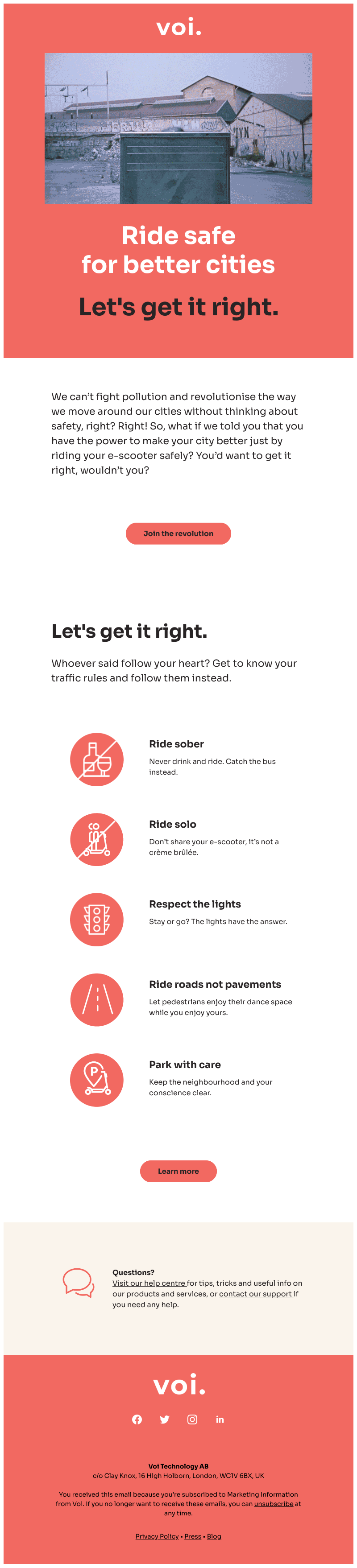  - Make your city better. Ride safe.