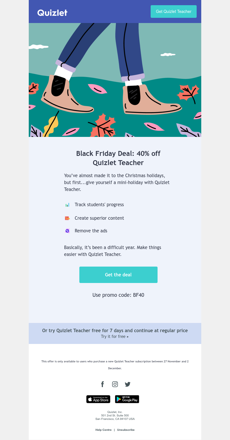 Quizlet - ⚫ Black Friday Deal: 40% off Quizlet Teacher