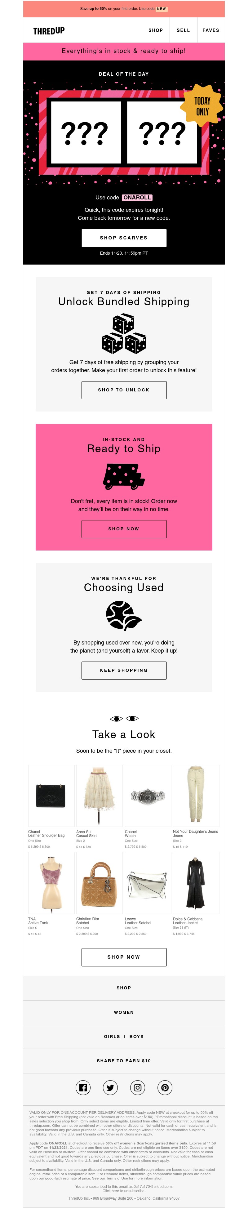 thredUP - 50% OFF ???: Today only 👀