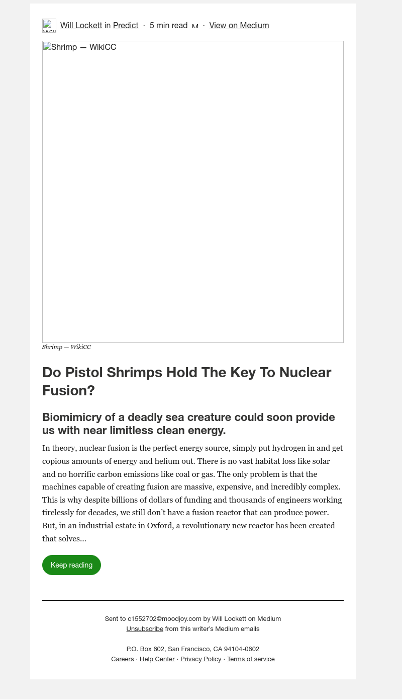 Medium - Do Pistol Shrimps Hold The Key To Nuclear Fusion?