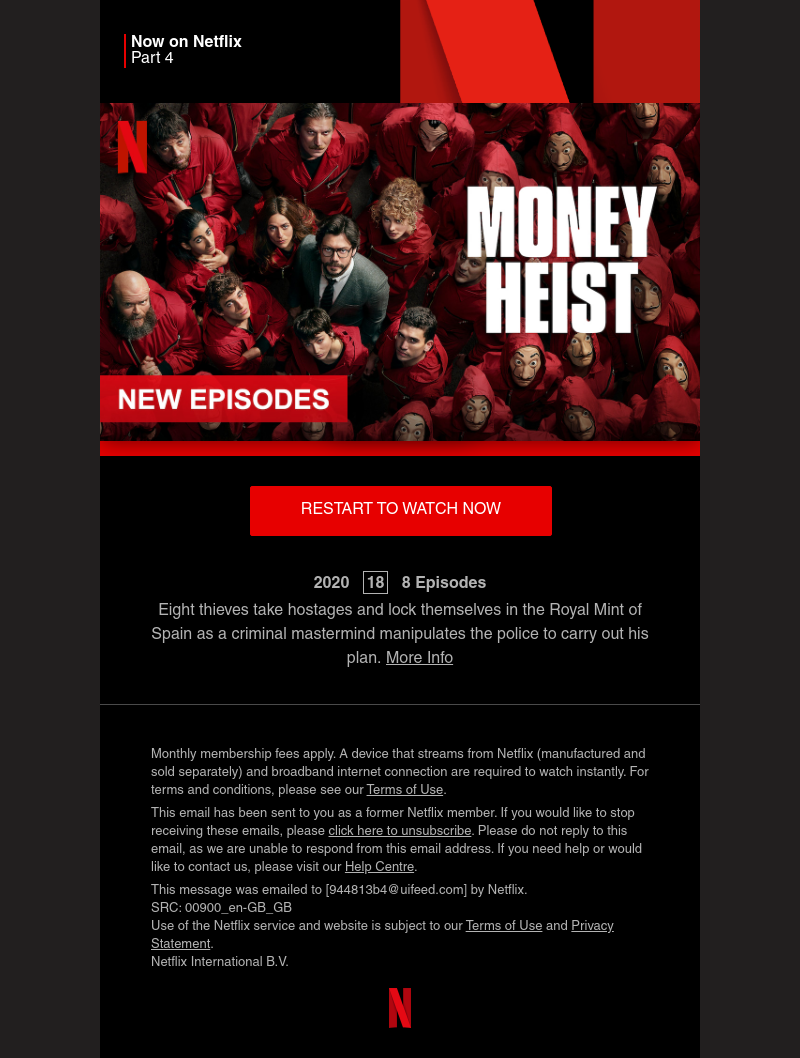 Netflix - Sarah, Money Heist Part 4 is now on Netflix