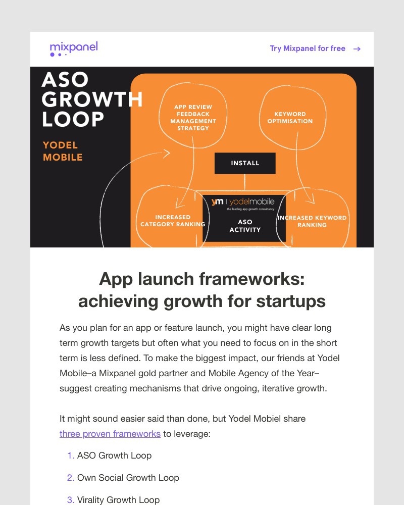 Mixpanel - 3 app growth loops (plus a bonus framework for ongoing iteration)