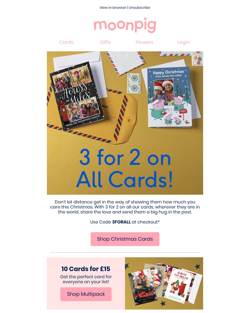 Moonpig - 3 for 2 on all cards!