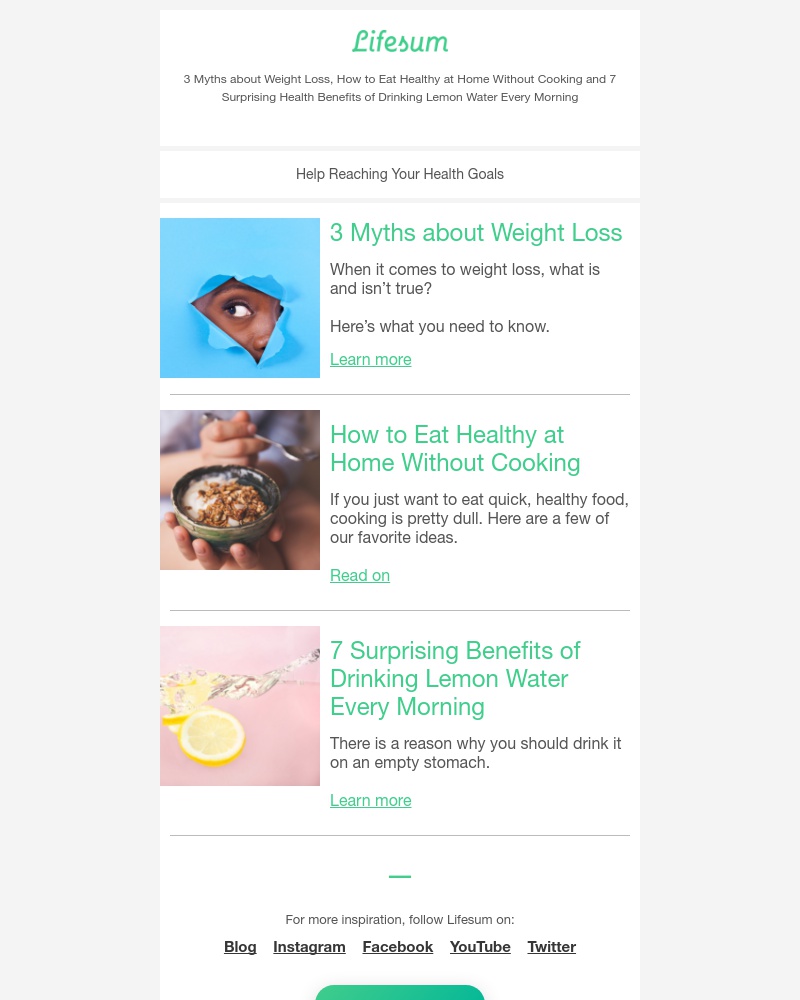 Lifesum - 3 myths about weight loss