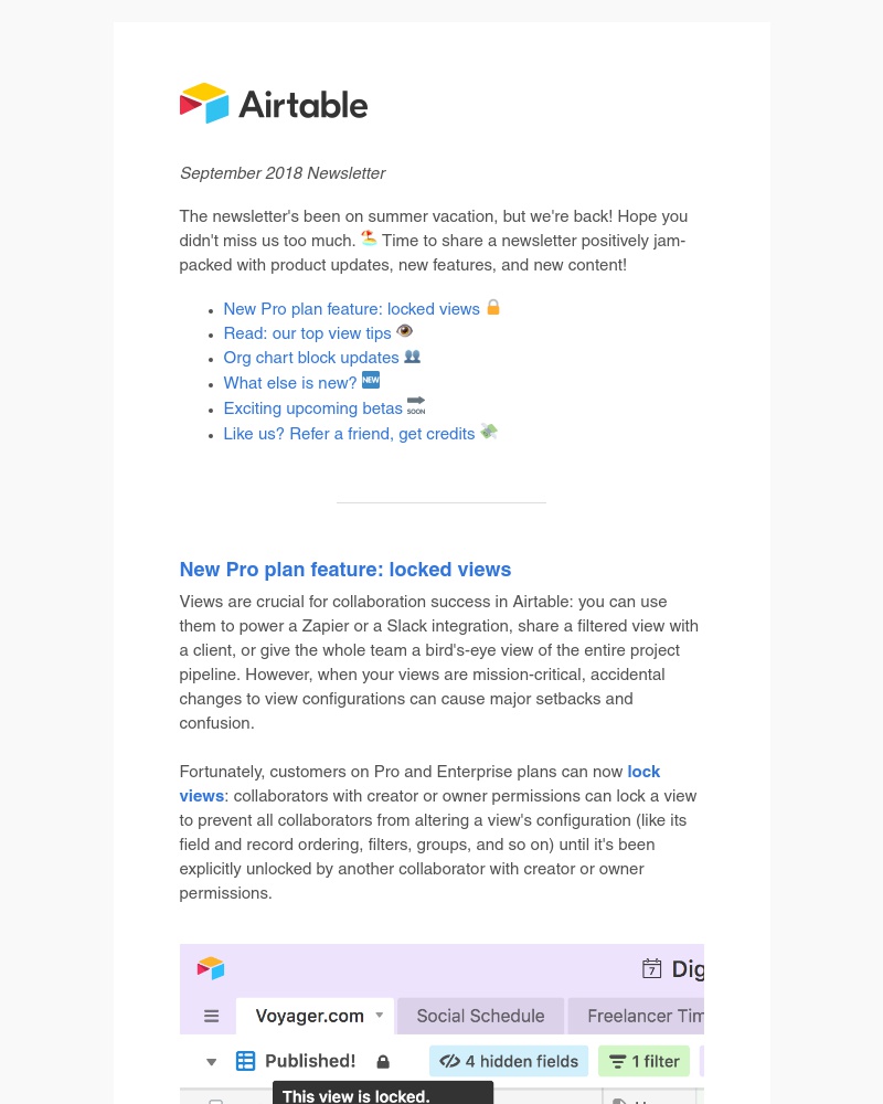Airtable - 3 new betas, a new view mode, org chart updates, and more!