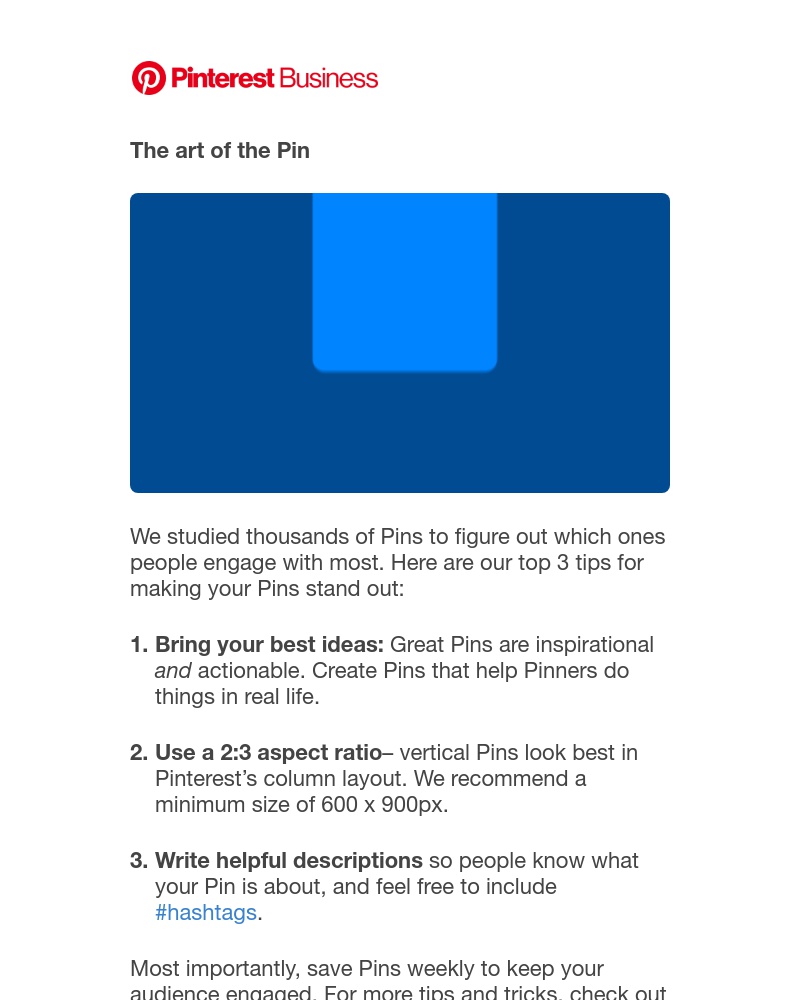 Pinterest - 3 tips for creating great Pins