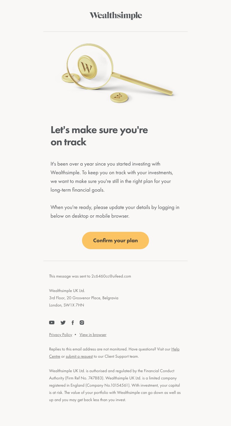 Wealthsimple - Update your investment details