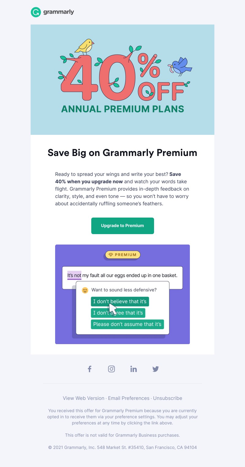 Grammarly - Save 40% on Premium before this deal flies away!