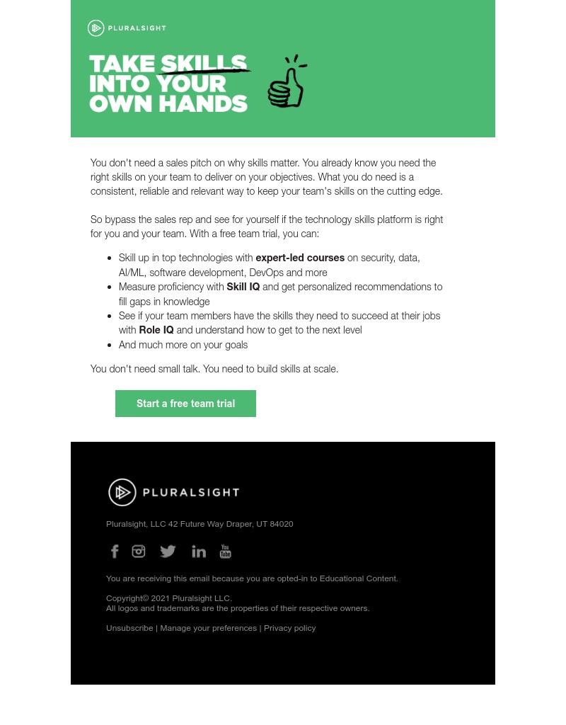 Pluralsight - Want to try Pluralsight? Just click a button to start