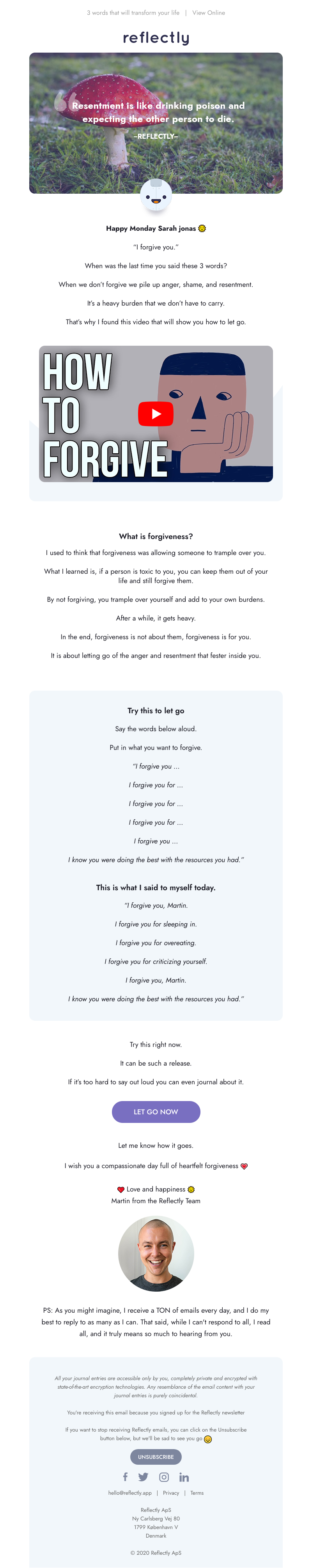 Reflectly - I forgive you!