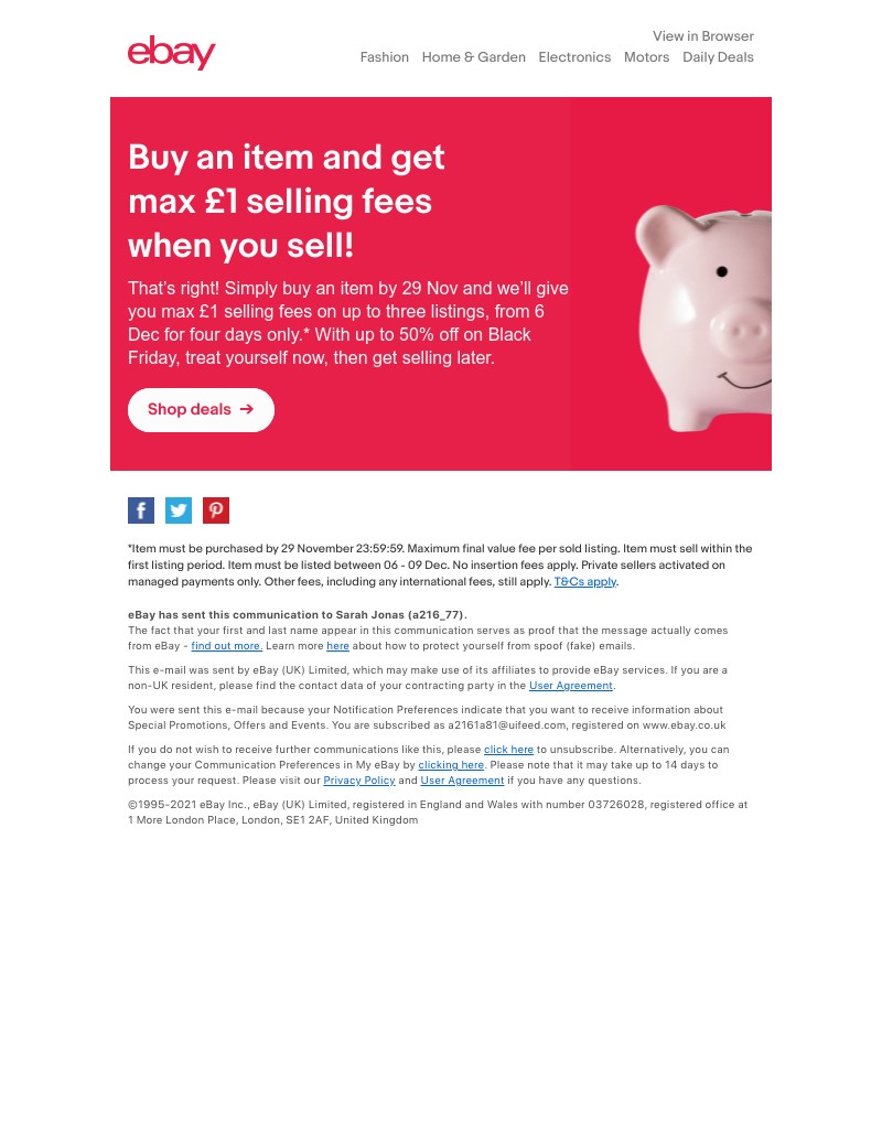eBay - Buy an item to receive max £1 selling fees! 🎉💰