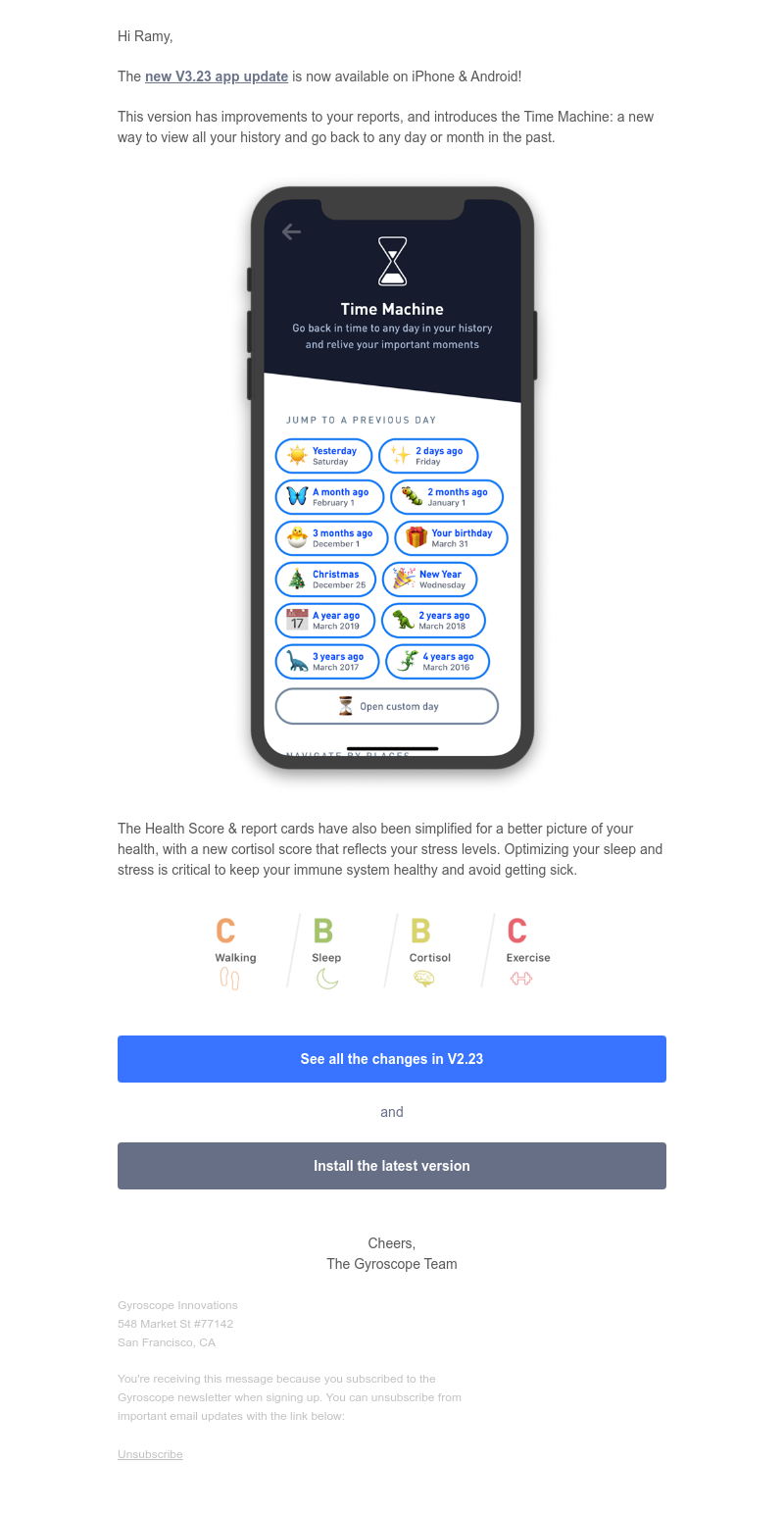Gyroscope - ⏳New app update: Time Machine, improved health reports, and more...