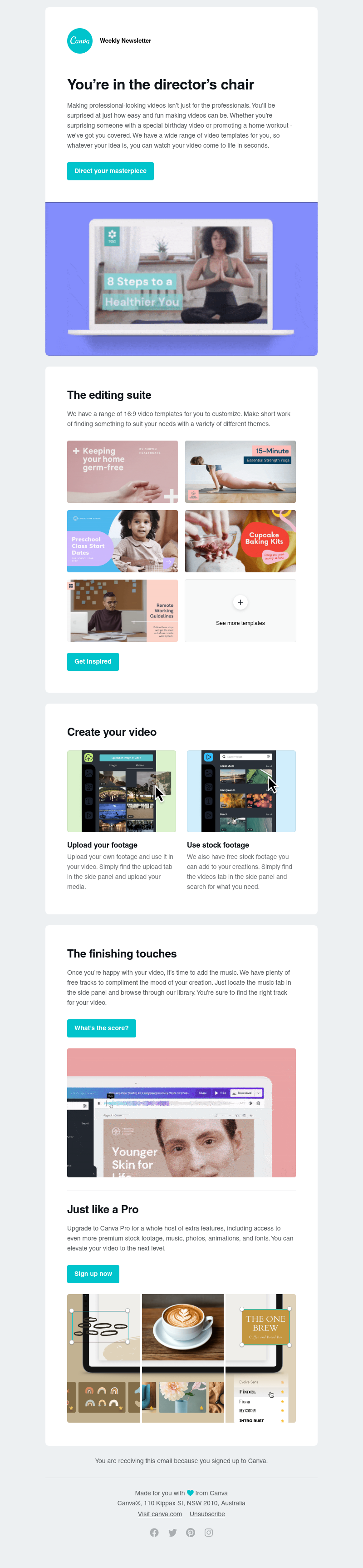 Canva -     You’re in the director’s chair with our Video templates