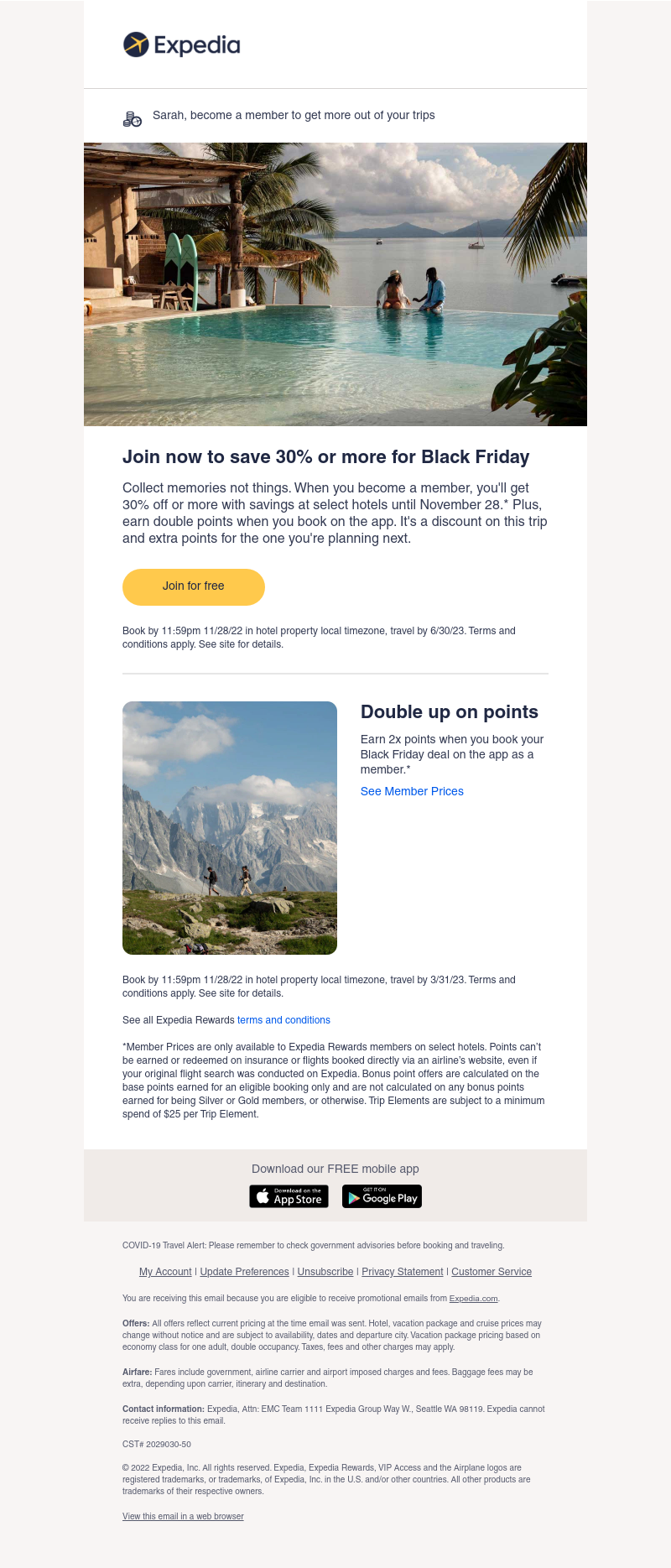 Expedia - Black Friday is on: Join to get 30% off or more