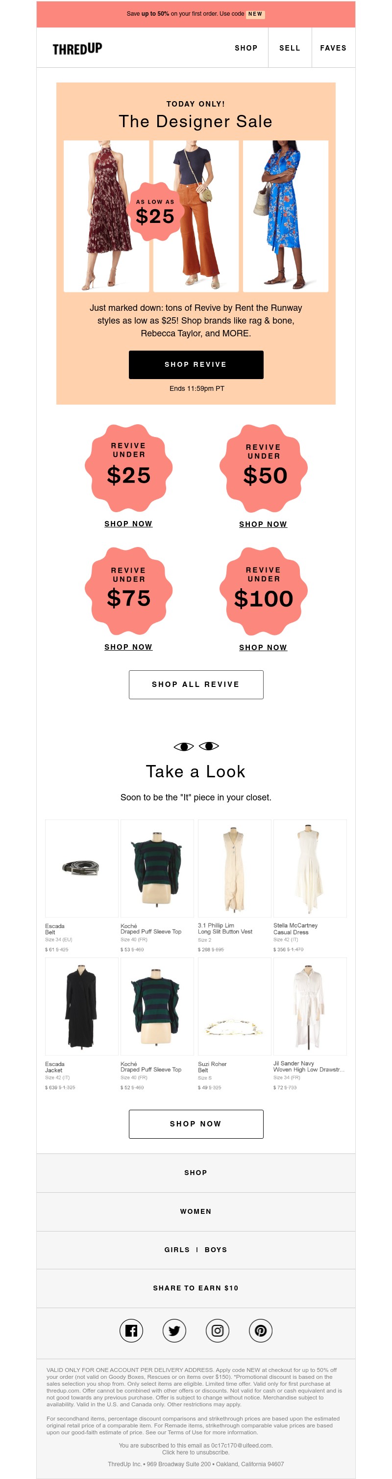 thredUP - Designer clothes. For $25. 😱