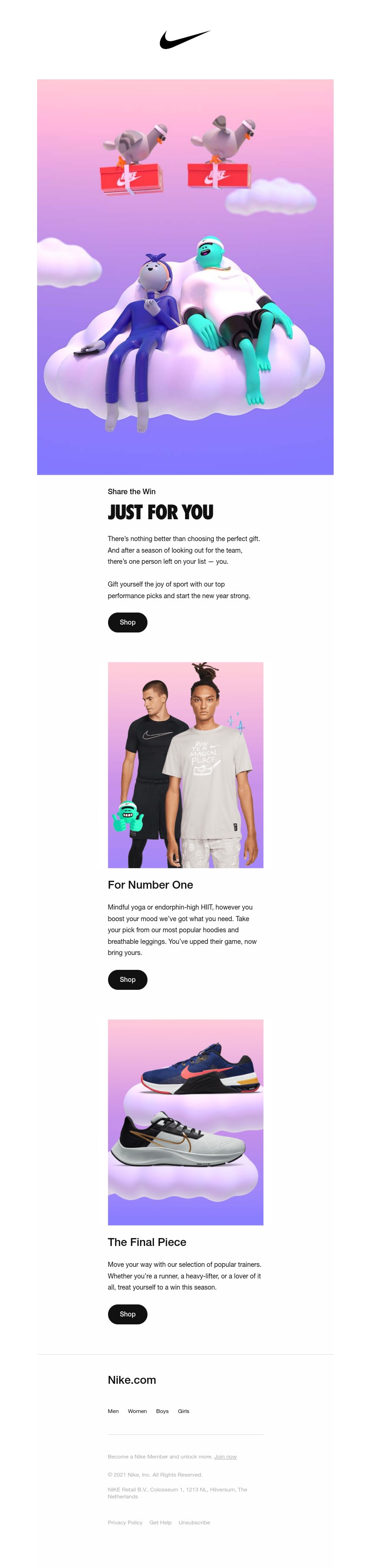 SNKRS by Nikes - Share the win with gifts just for you