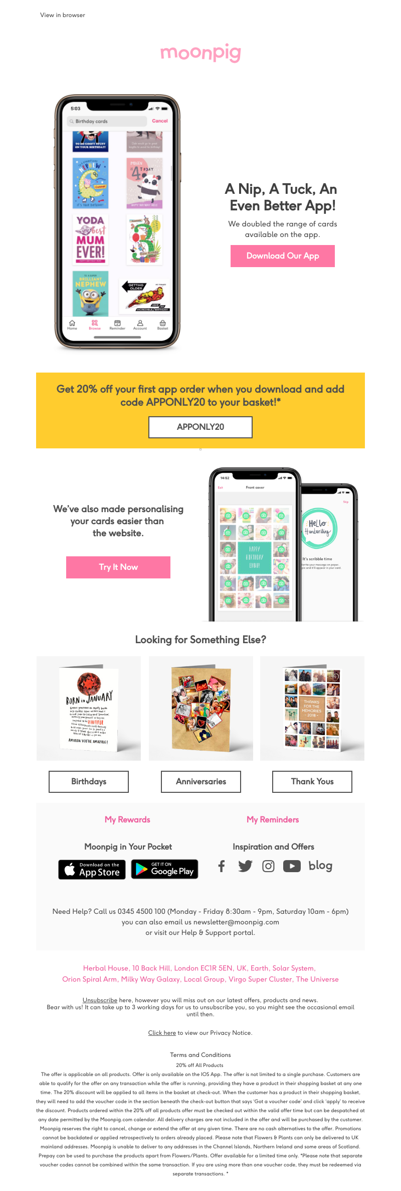 Moonpig - It was time for a facelift...