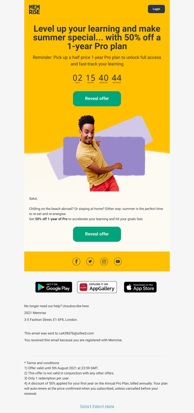 Memrise - Why not grab 50% off Pro to celebrate summer?