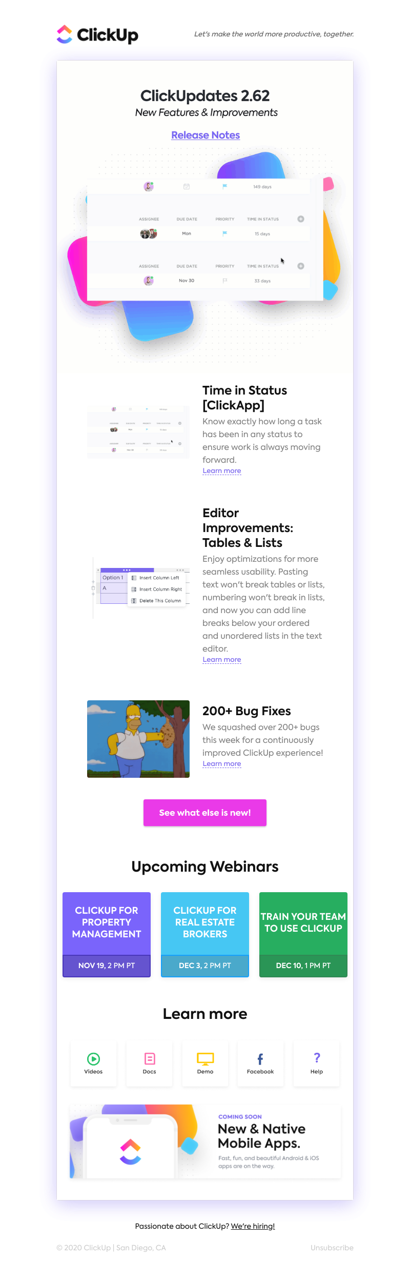 ClickUp - Time in Status, Table Improvements, Bug Fixes, ➕ more!
