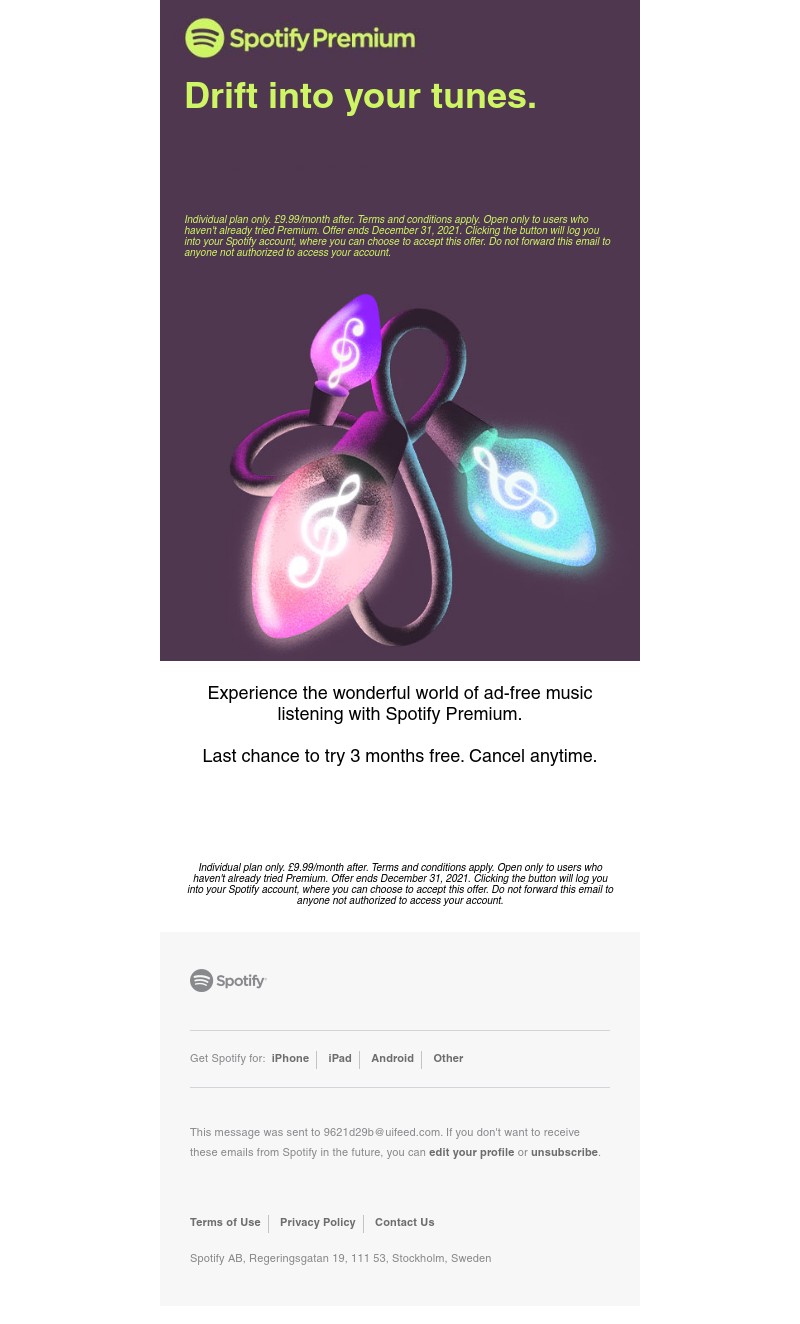 Spotify - Last Chance. 3 months of Premium for free