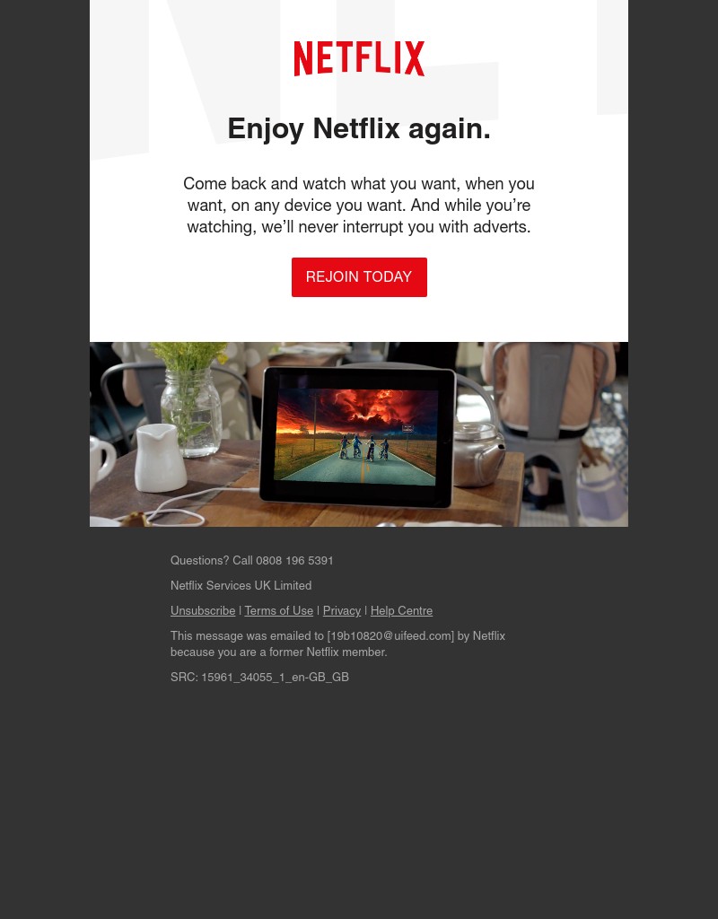 Netflix - Ramy, spend on experiences not things. Make time for rest, relaxation and some Netflix 😉