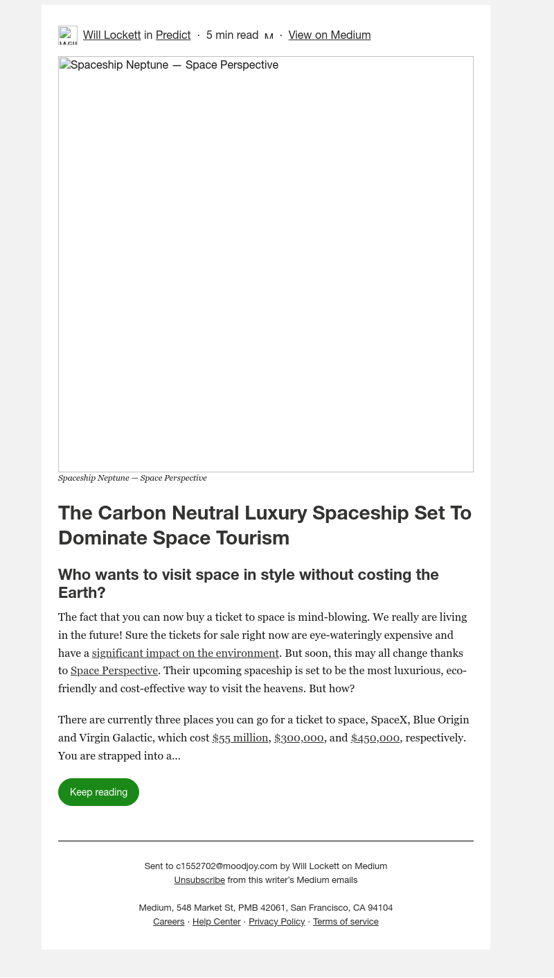 Medium - The Carbon Neutral Luxury Spaceship Set To Dominate Space Tourism
