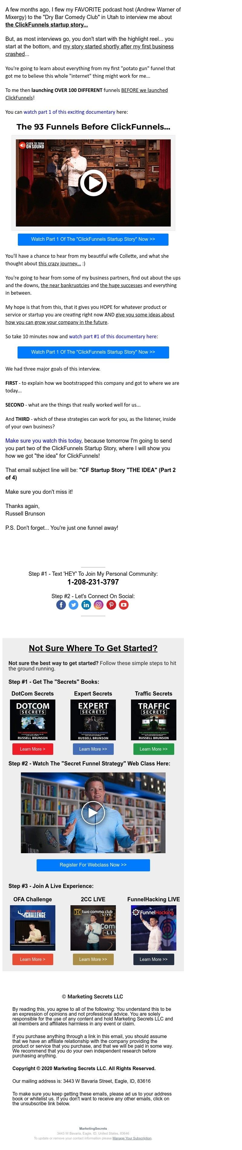 ClickFunnels - ClickFunnels startup story "THE CRASH" (Part 1 of 4)