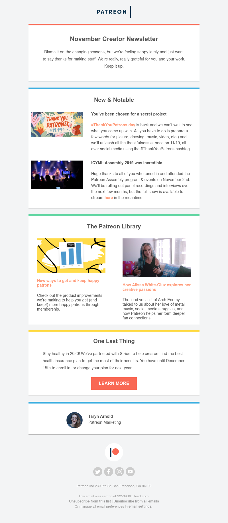 Patreon - Your November creator newsletter is here 🍂