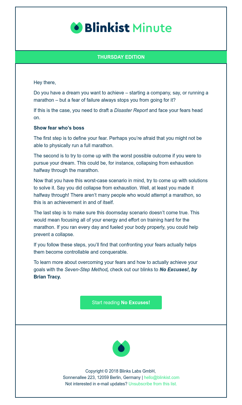  - Blinkist Minute: Conquer your fears in four steps