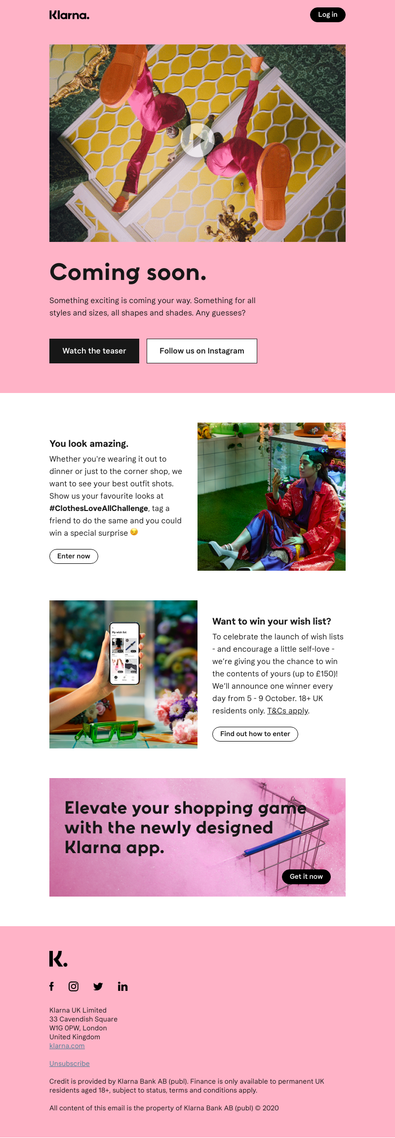 Klarna - Something amazing is coming your way.