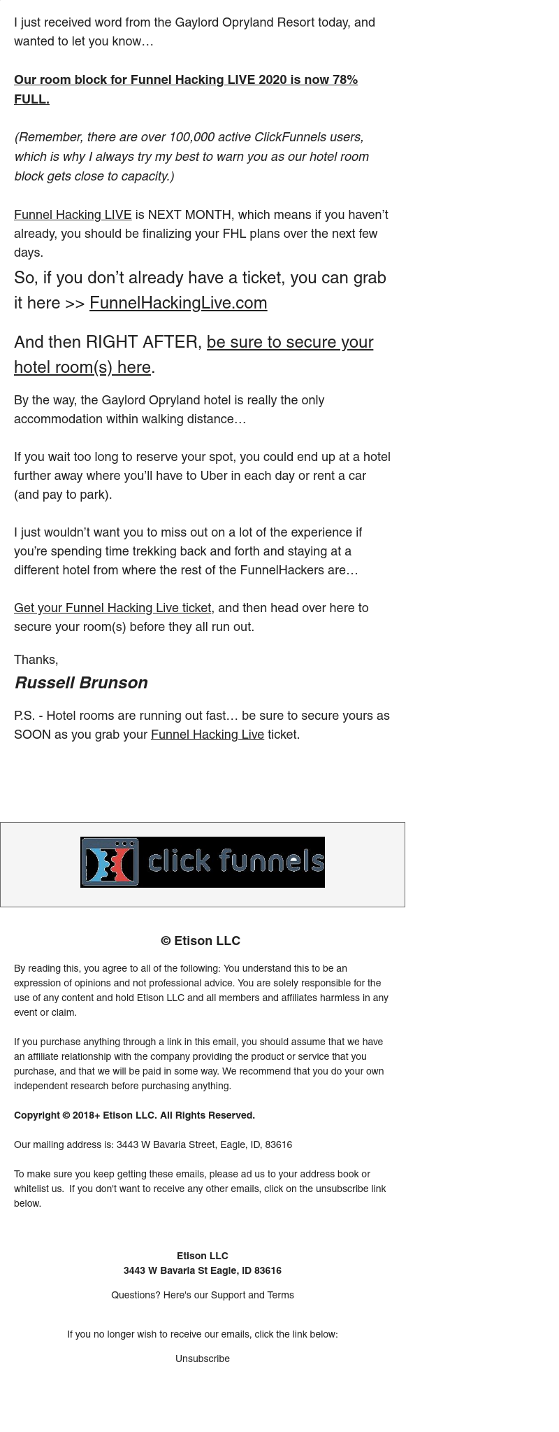 ClickFunnels - 🔴[URGENT] FHL hotel update!! 🔴