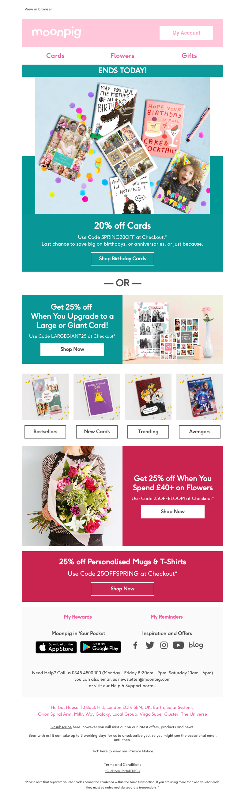 Moonpig - ⏰ ENDS TODAY - 20% off cards! ⏰