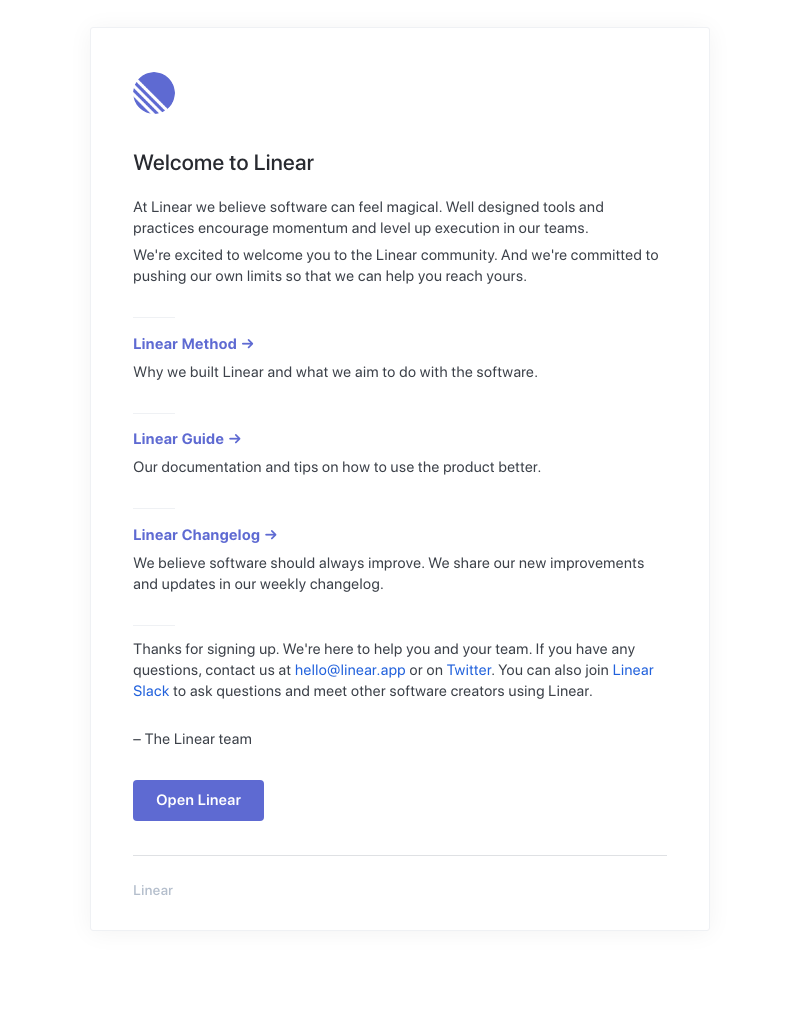 Linear - Welcome to Linear