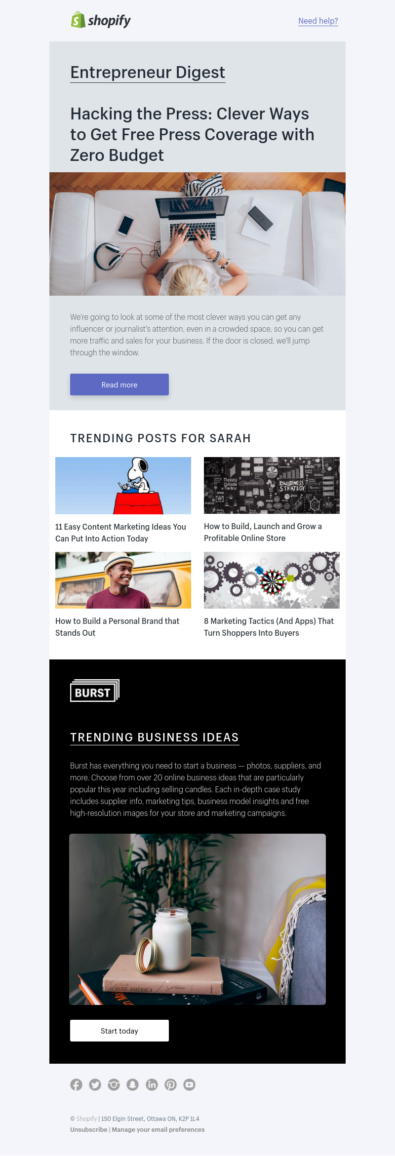 Shopify - Clever ways to hack the press for free coverage