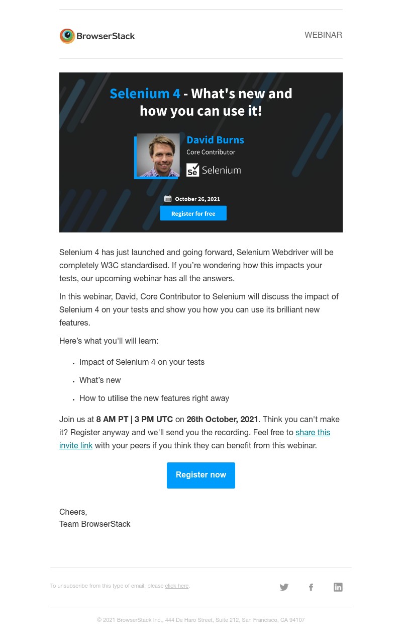  - Webinar: Selenium 4 - What's new and how you can use it! with David Burns, Core Contributor, Selenium