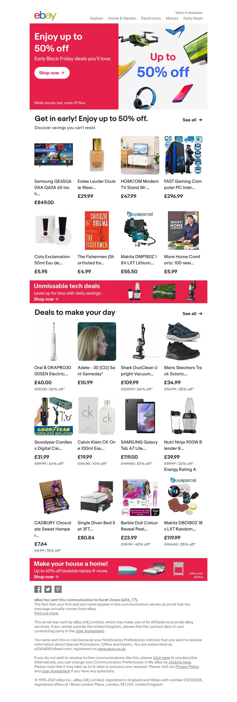 eBay - Up to 50% off early Black Friday deals