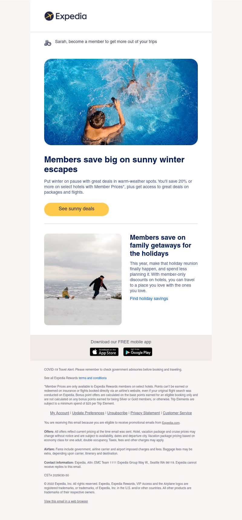 Expedia - Members save 20% or more on warm winter getaways