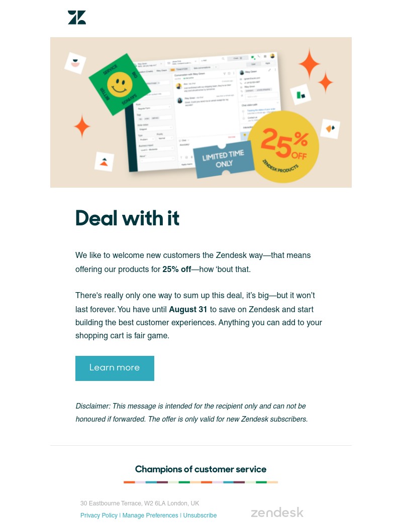 Zendesk - There’s still time to get 25% off Zendesk