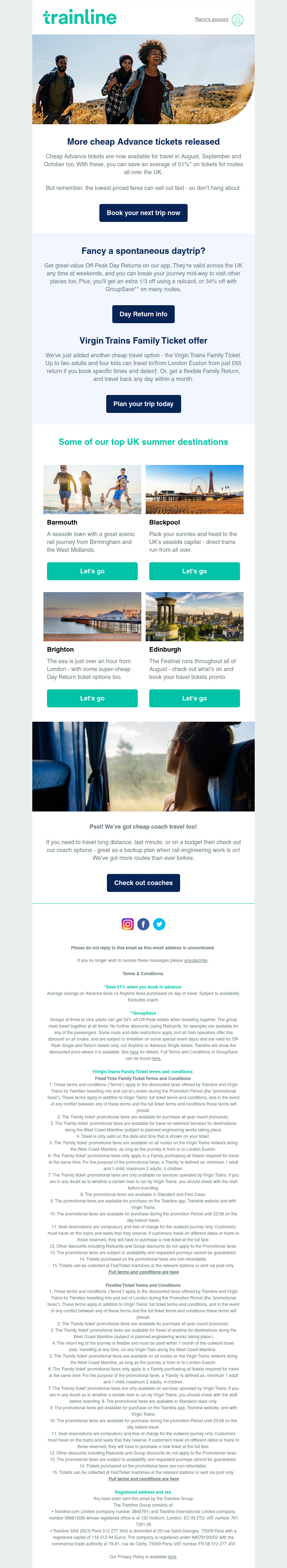 Trainline - ☀️ Even more cheap Advance tickets released							