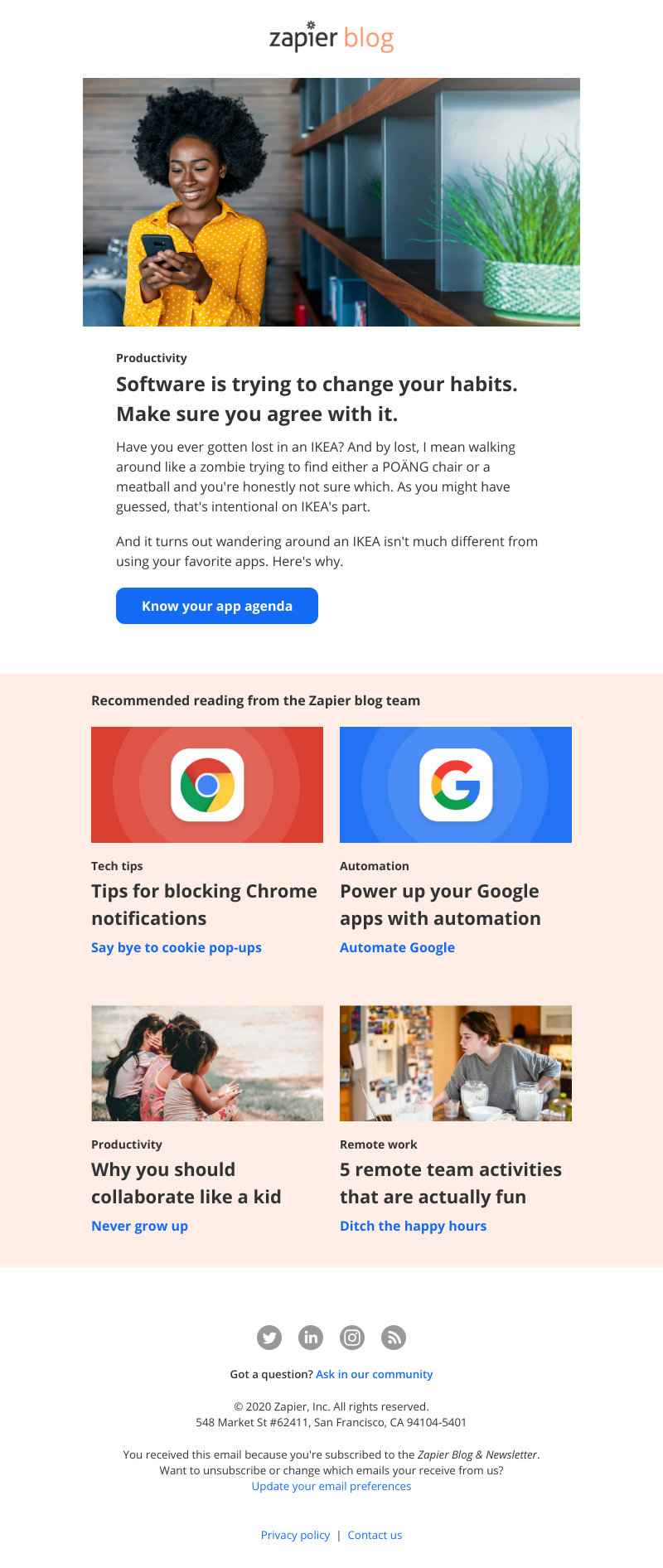 Zapier - Software is trying to change your habits. Make sure you agree with it.