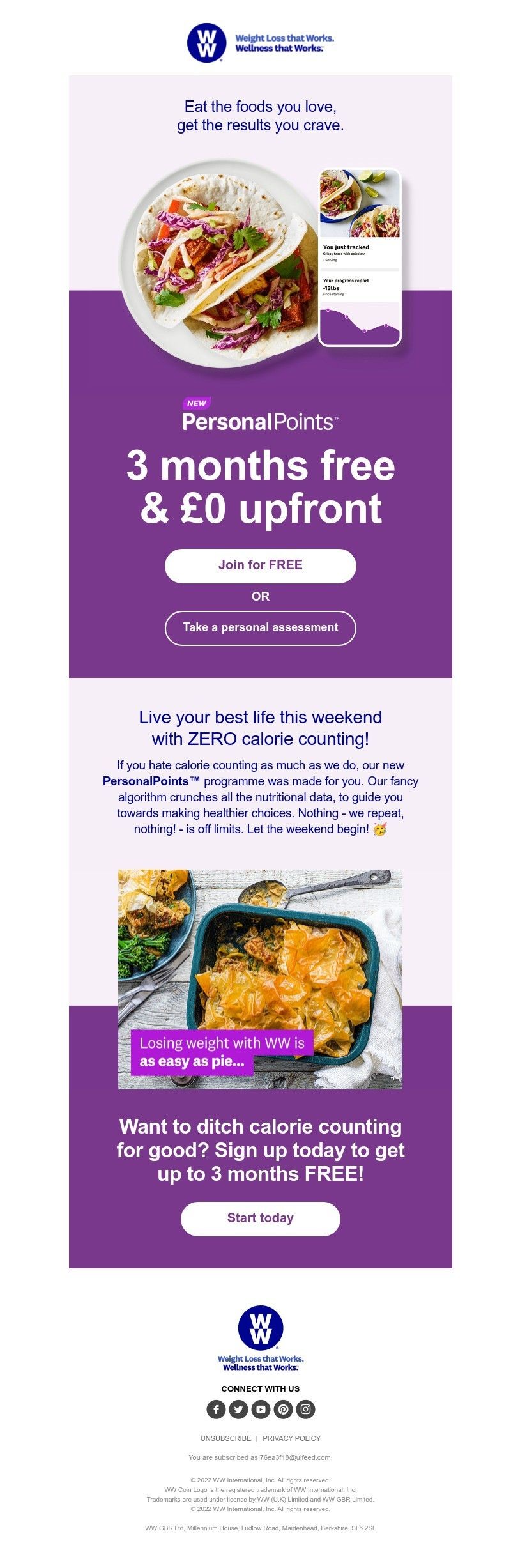 WW (Weight Watchers) - How does 3 months FREE sound?