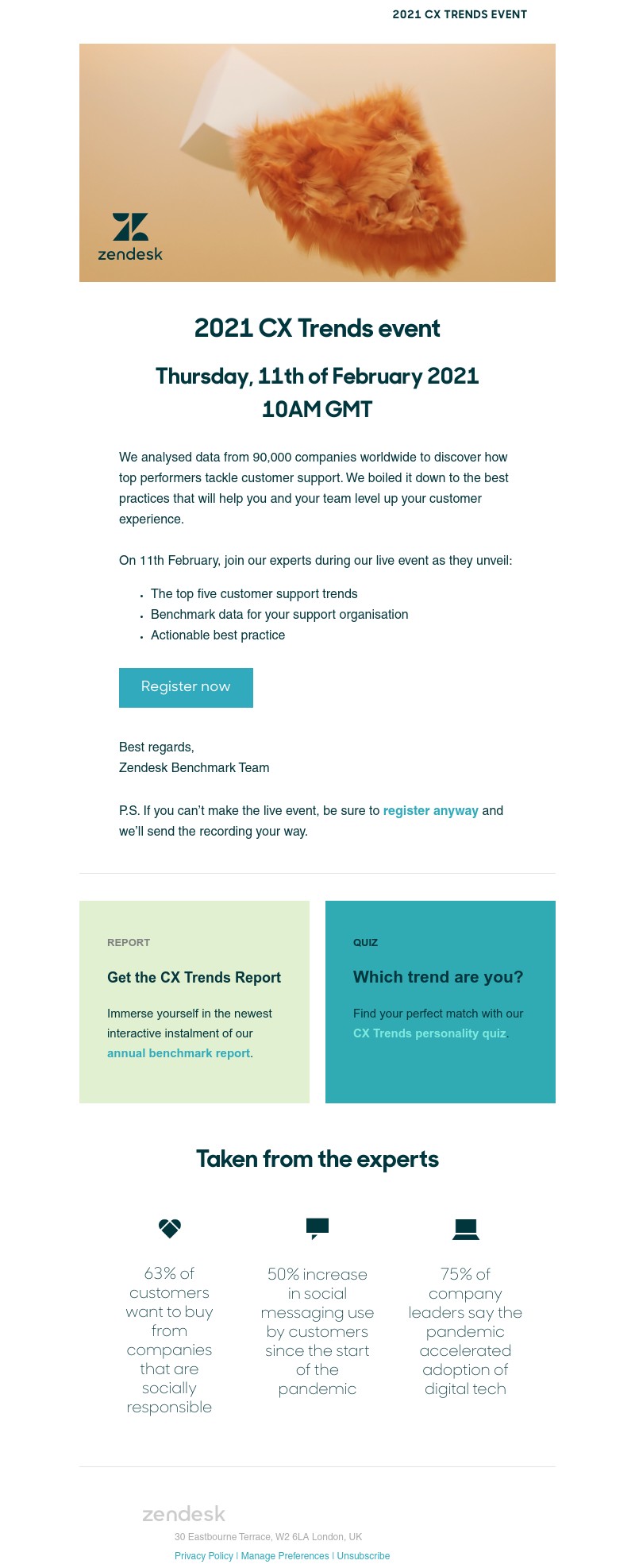 Zendesk - You’re invited: 2021 Customer Experience Trends event