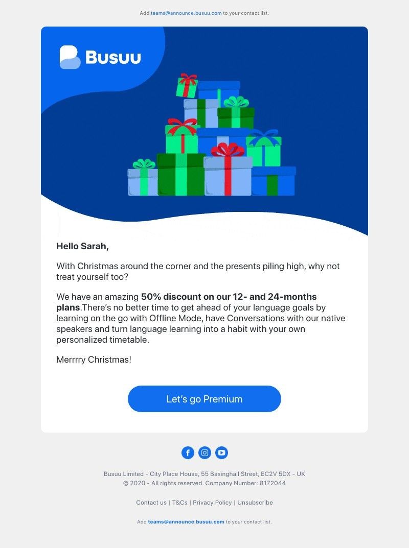 Busuu - A Premium Christmas gift just for you! 🎁