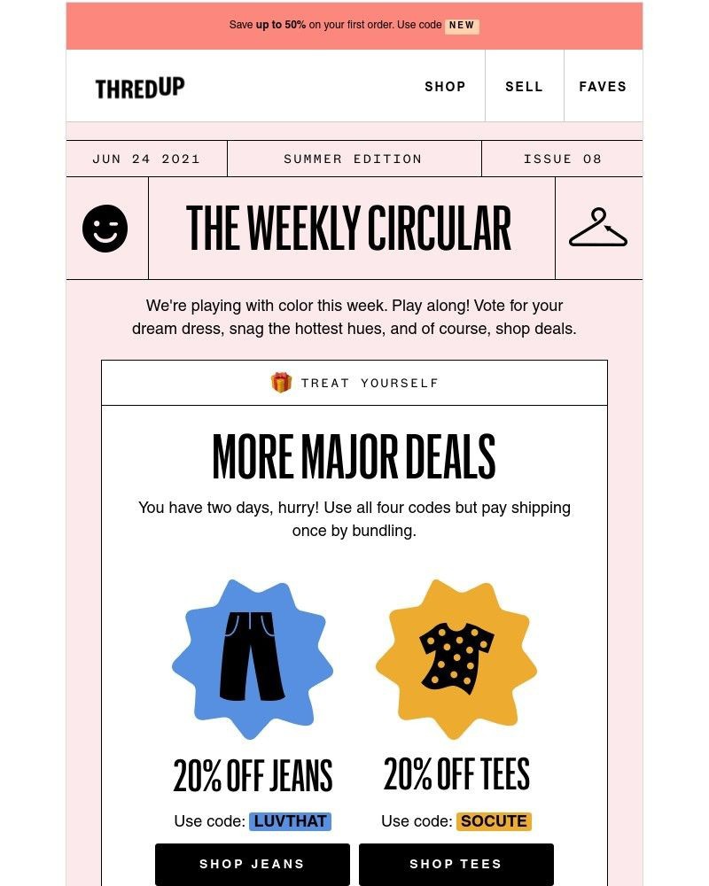 thredUP - 4 major coupons, in 4 top categories!