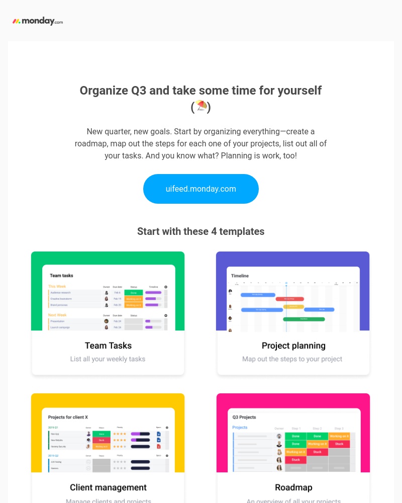 Monday - 4 templates to organize projects at Uifeed