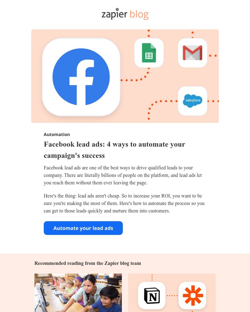 Zapier - 4 ways to automate Facebook lead ads