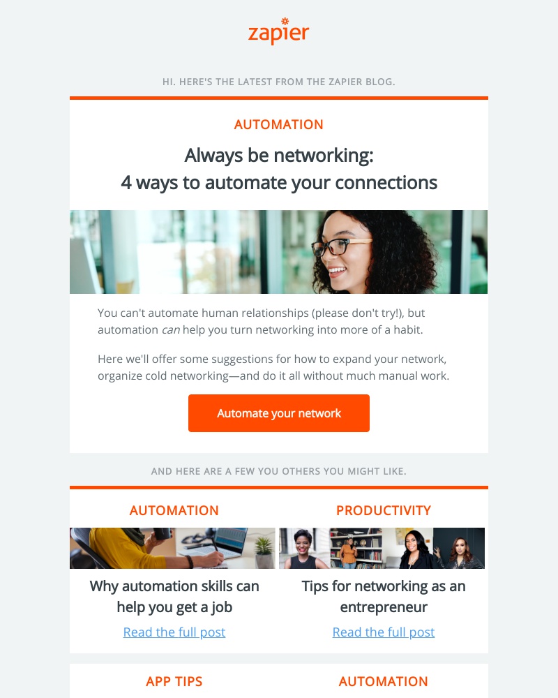 Zapier - 4 ways to automate your networking