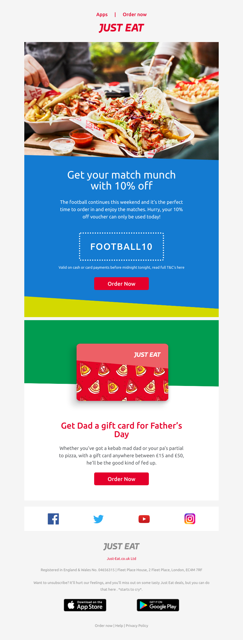 Just Eat - Ramy, get 10% off to enjoy with the football